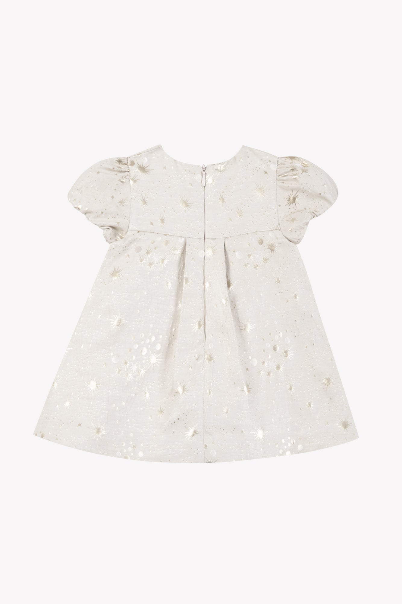 Robe - Ecru coton motifs dorés