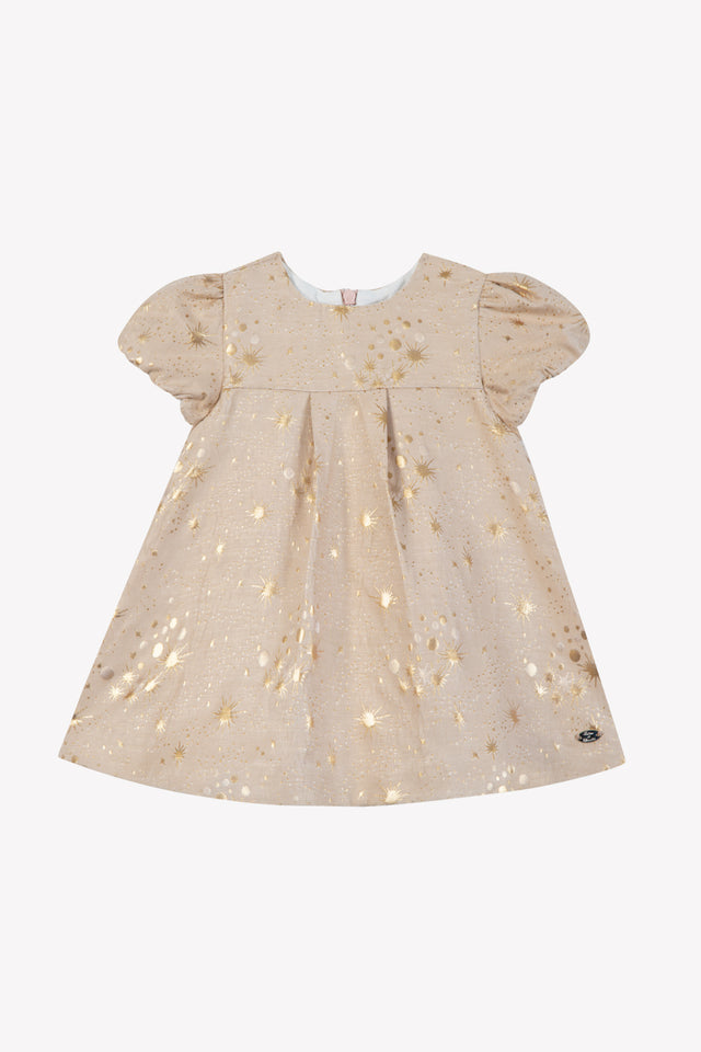 Robe - Rosée coton motifs dorés - Image principale