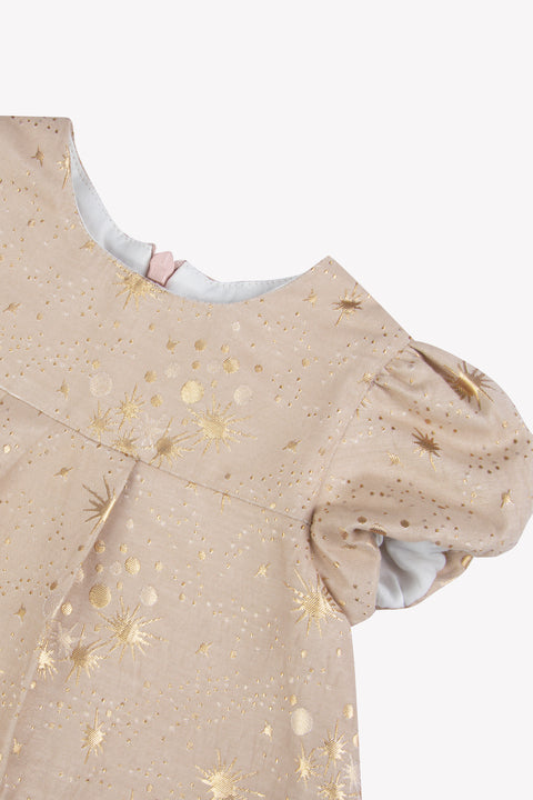 Robe - Rosée coton motifs dorés - Image principale