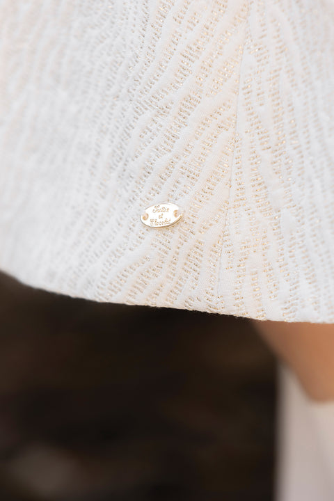 Robe - Ecru coton détails dorés - Image principale