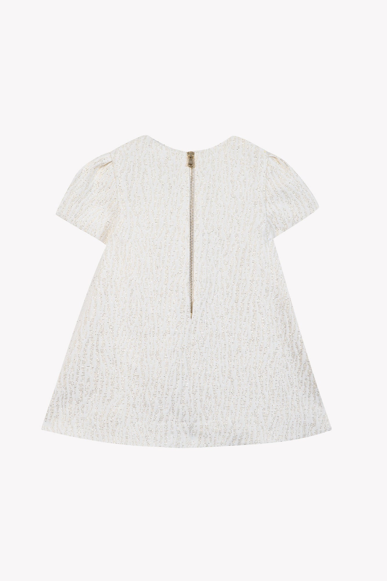 Robe - Ecru coton détails dorés