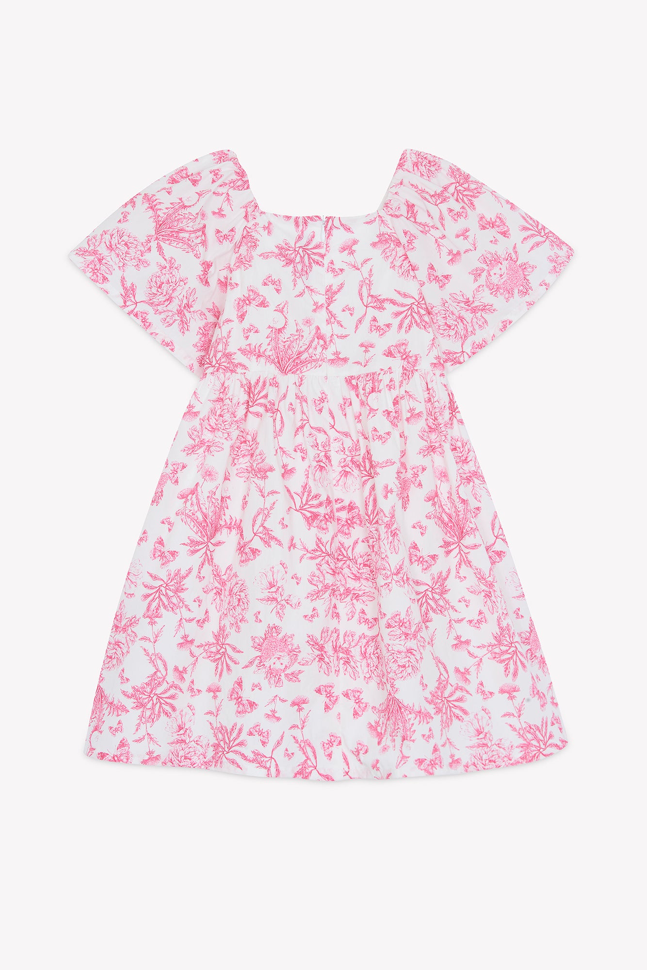 Robe - Rose coton imprimé inspiration toile de jouy