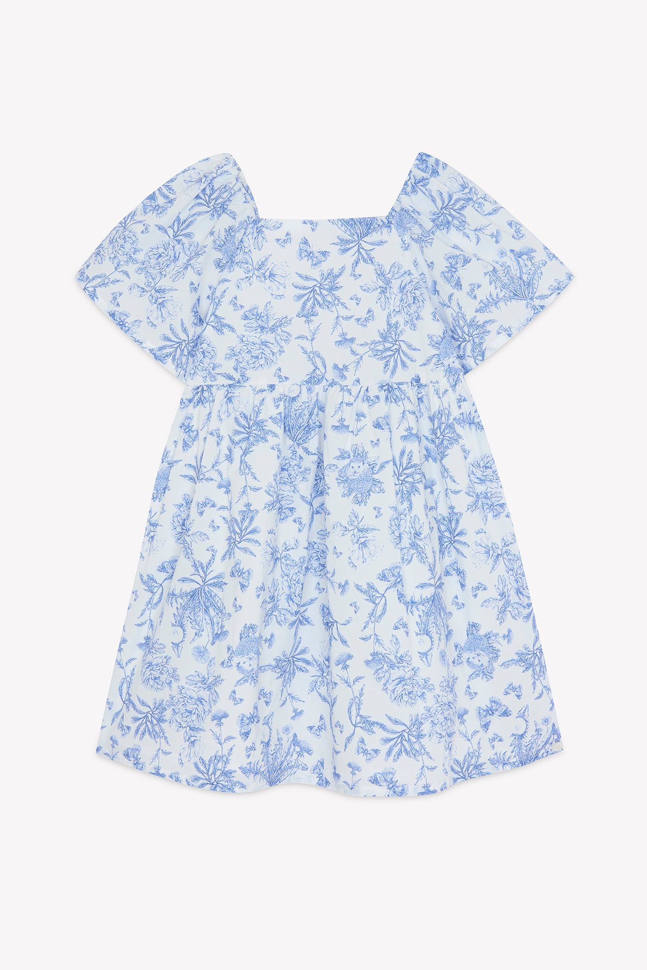 Robe - Bleu coton imprimé inspiration toile de jouy
