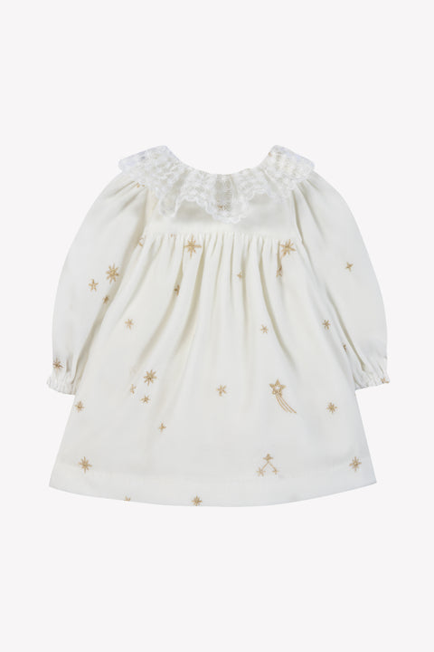 Robe - Ecru col volanté dentelle - Image principale