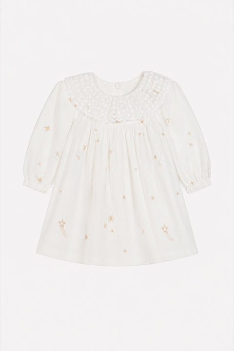 Robe - Ecru col volanté dentelle - Image principale