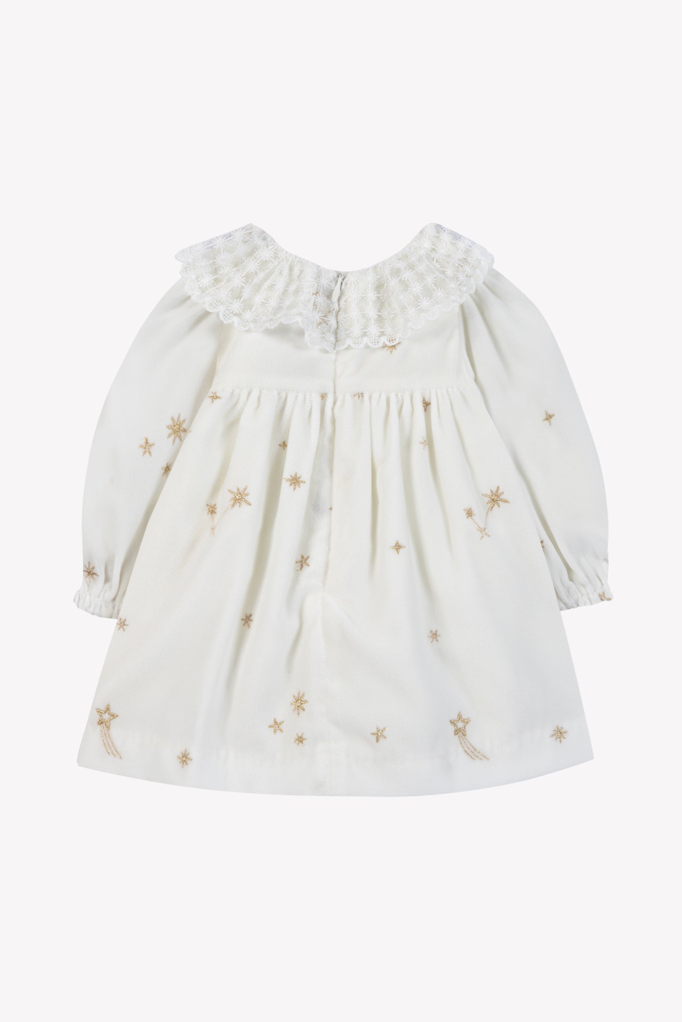 Robe - Ecru col volanté dentelle