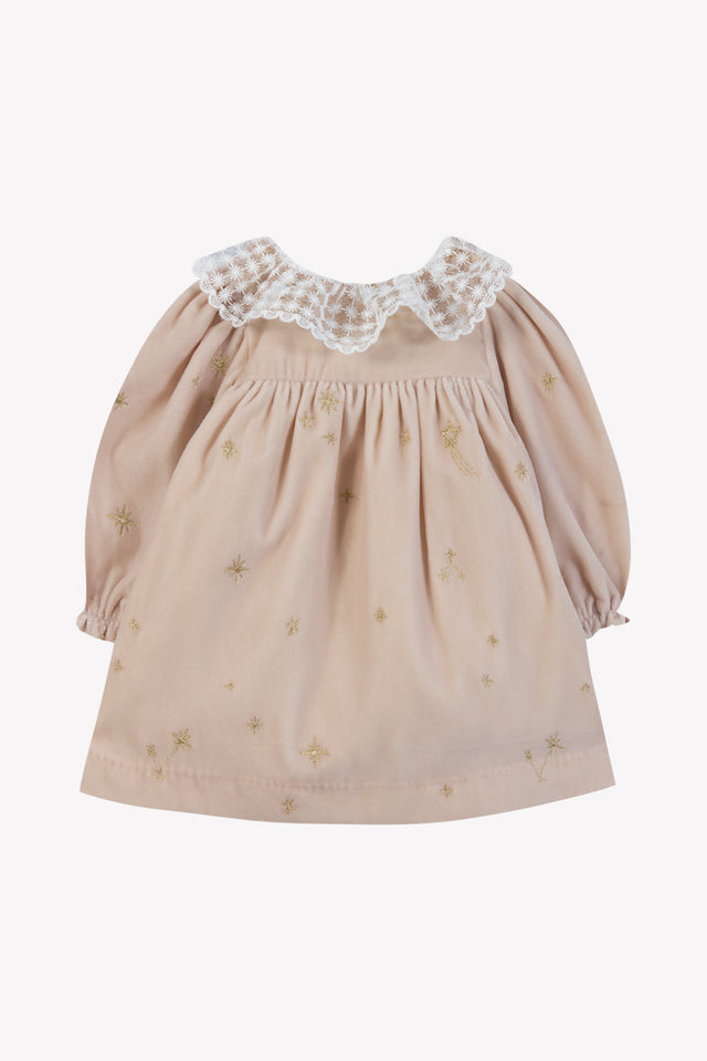 Robe - Rosée col volanté dentelle - Image principale