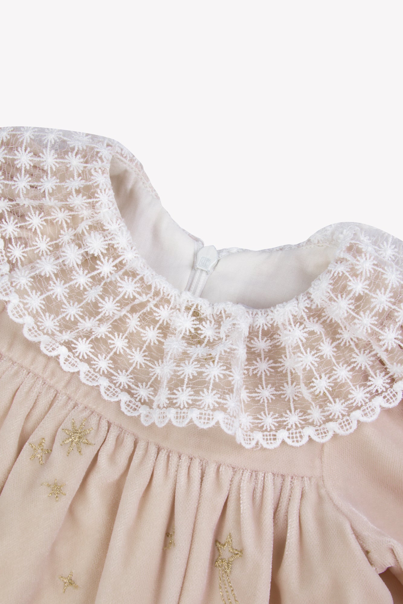 Robe - Rosée col volanté dentelle
