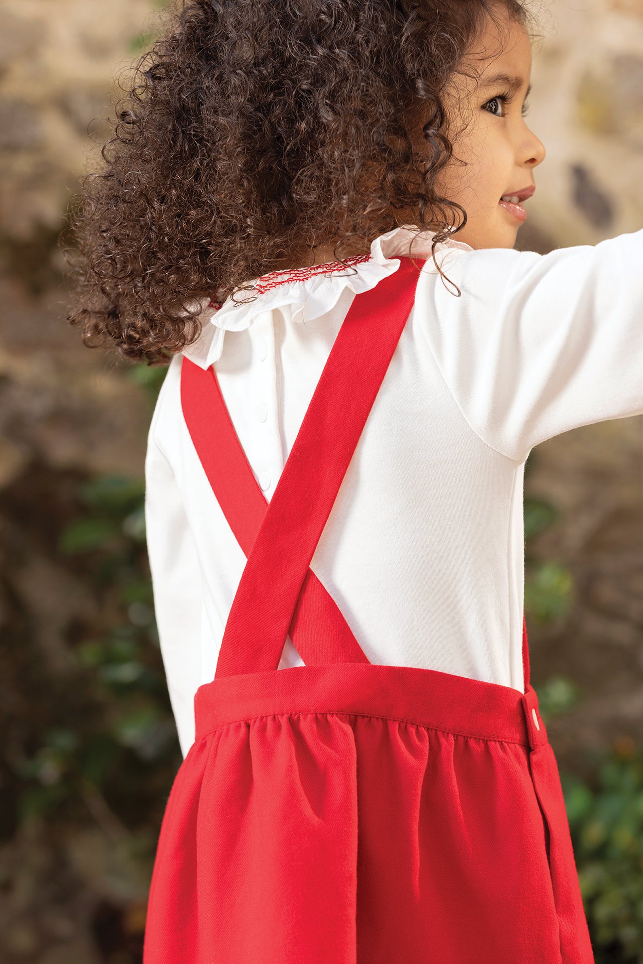 Robe - Cerise broderies fleurs