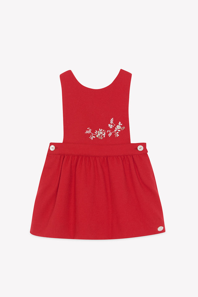 Robe - Cerise broderies fleurs - Image principale