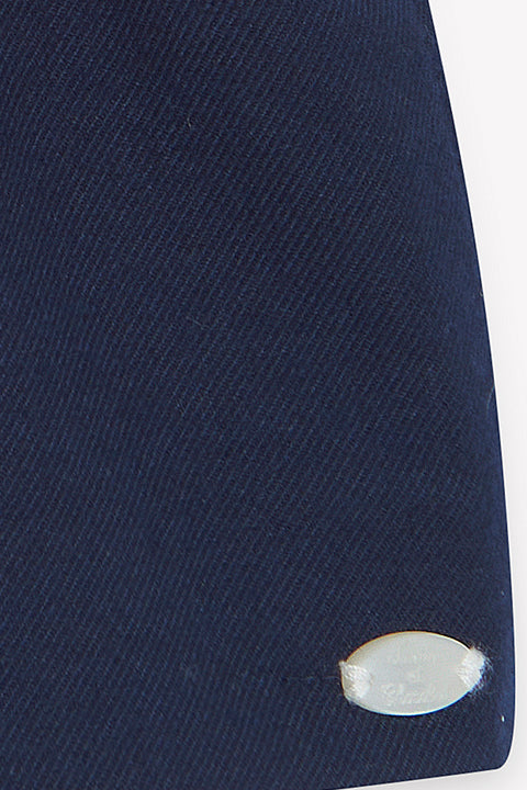Robe - Marine broderies fleurs - Image principale