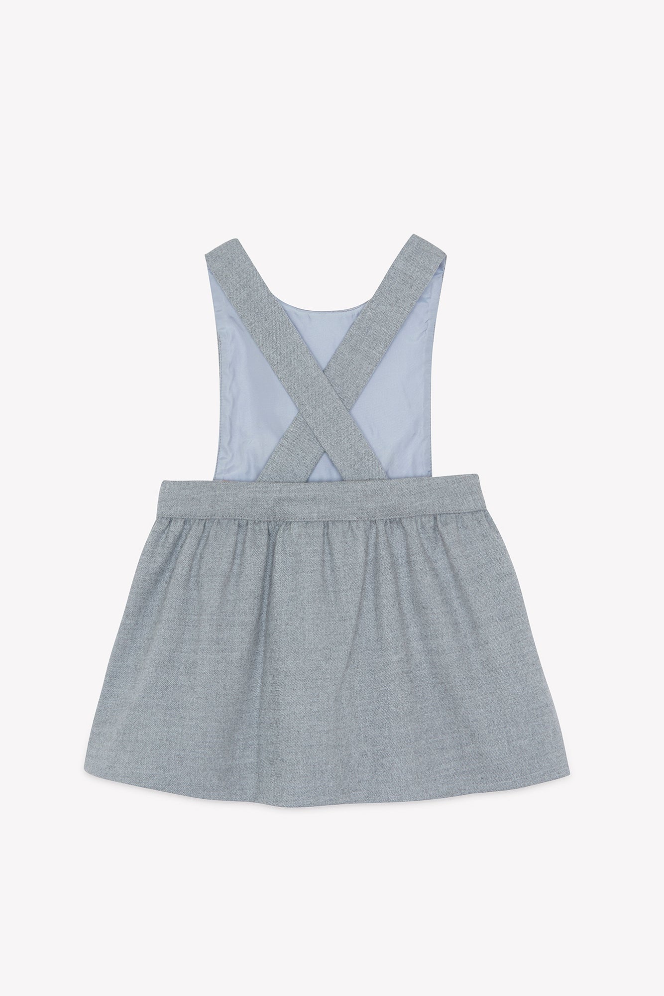 Robe - Gris moyen broderies fleurs