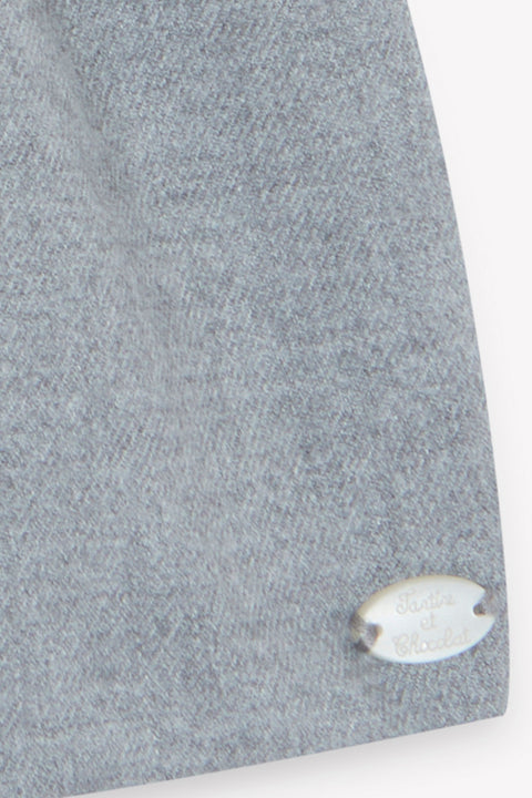 Robe - Gris moyen broderies fleurs - Image principale
