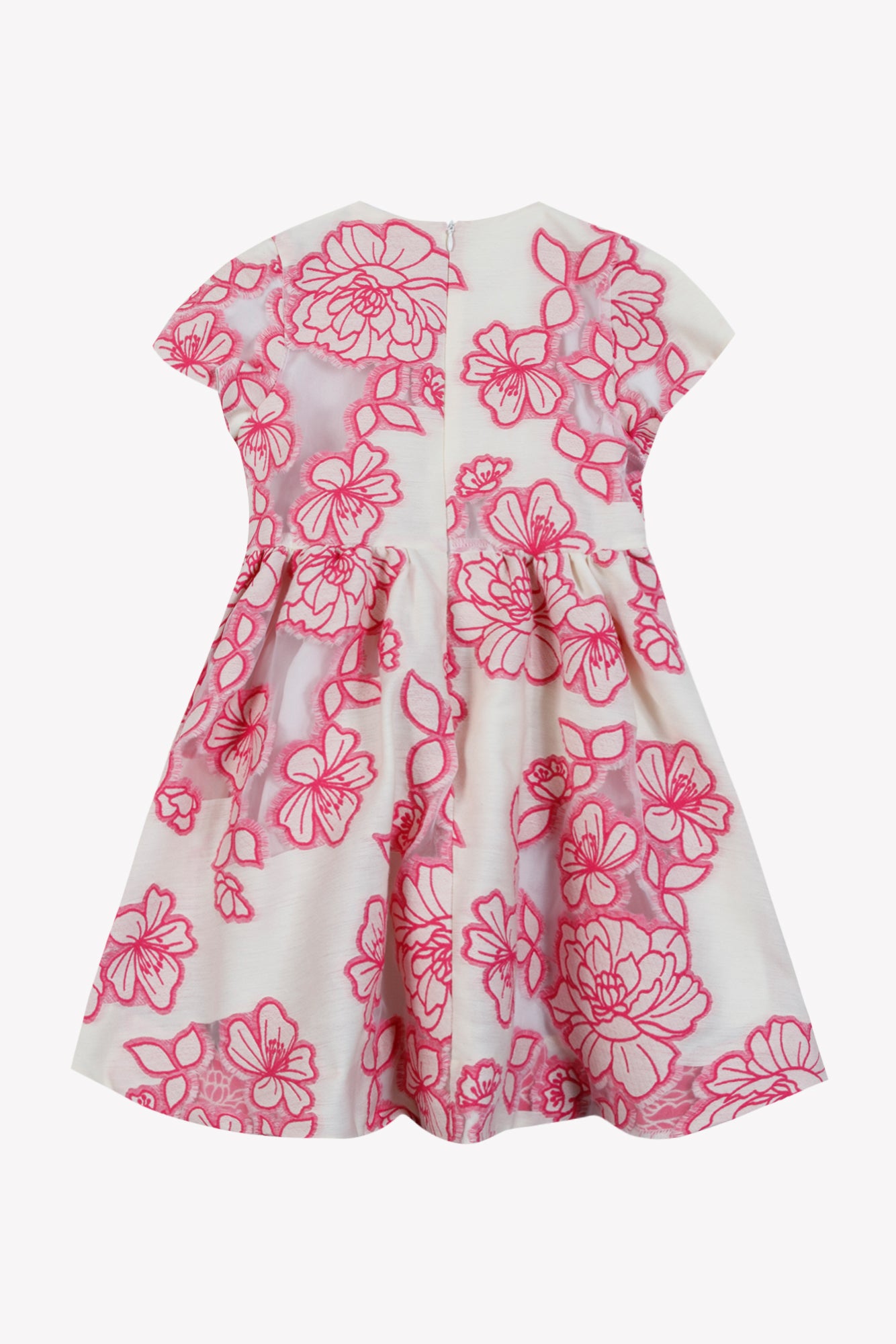 Vestito - Rosa fiori ricamati in cotone