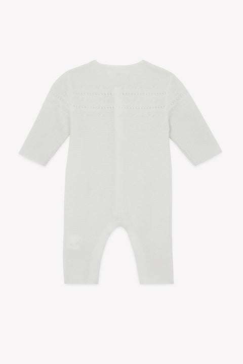 Combinaison longue - Ecru laine col rond - Image principale