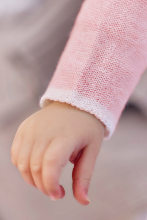 Combinaison longue - Vieux rose coton col rond - Image principale