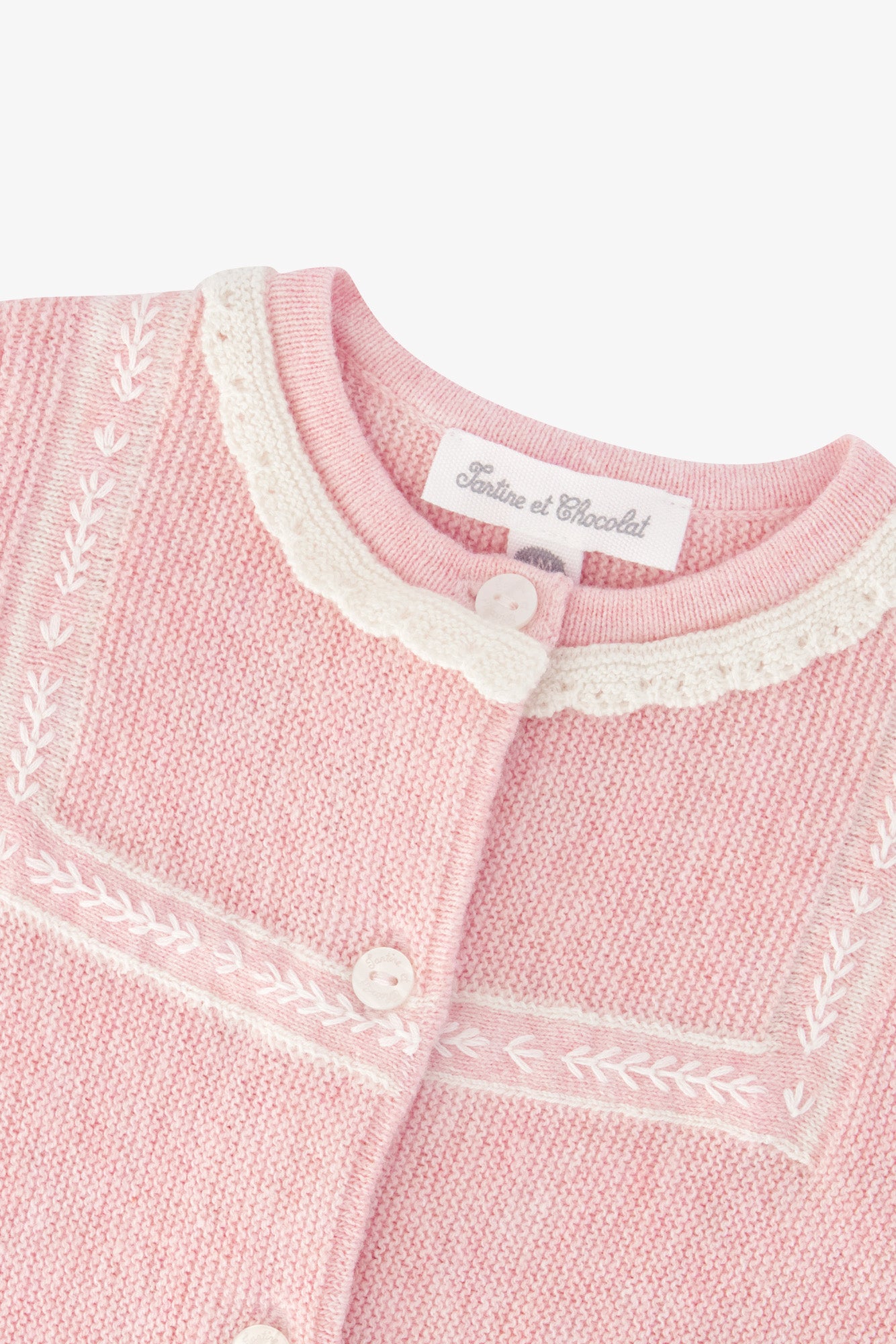 Combinaison longue - Vieux rose coton col rond