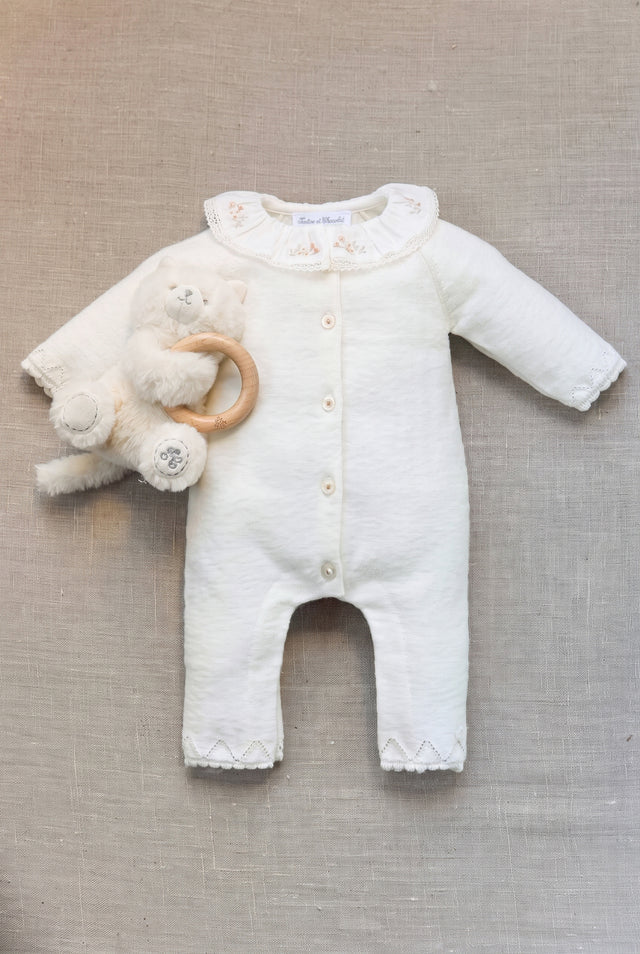 Jumpsuit long - Ecru cotton Embrodery - Image principale