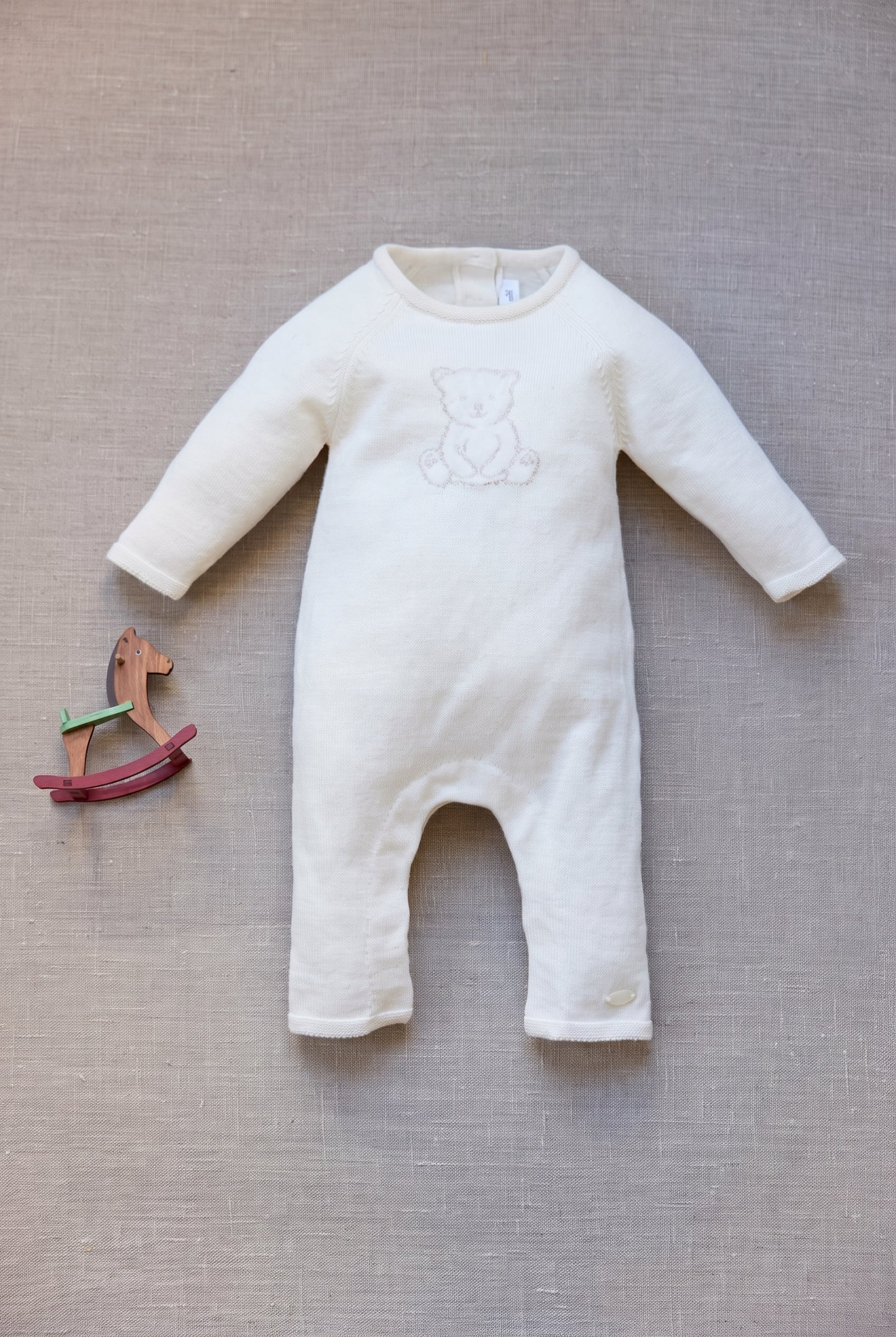 Combinaison longue - Ecru coton broderie