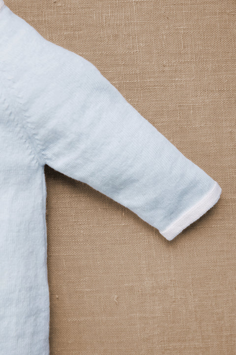 Combinaison longue - Bleu ciel coton broderie - Image principale