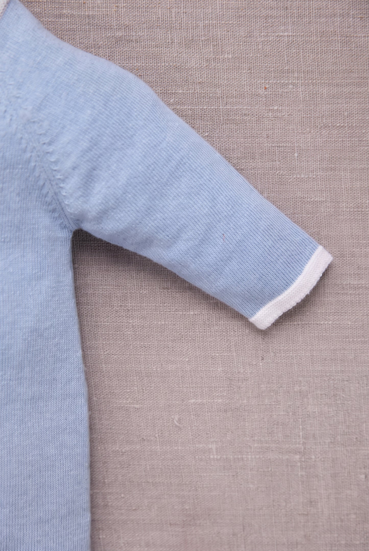 Combinaison longue - Bleu grisé coton broderie