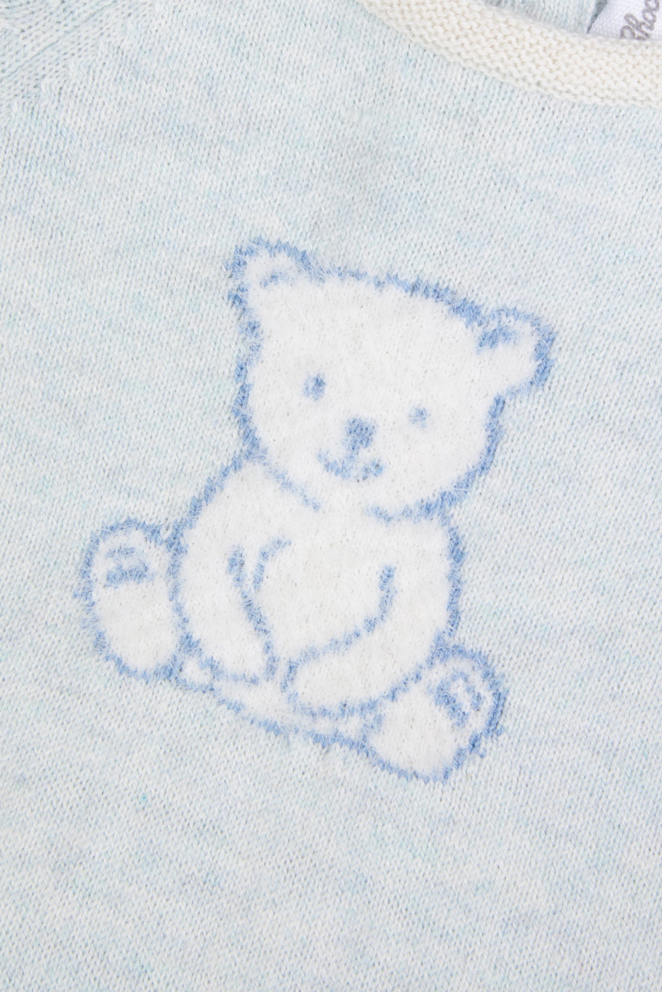 Combinaison longue - Bleu ciel coton broderie