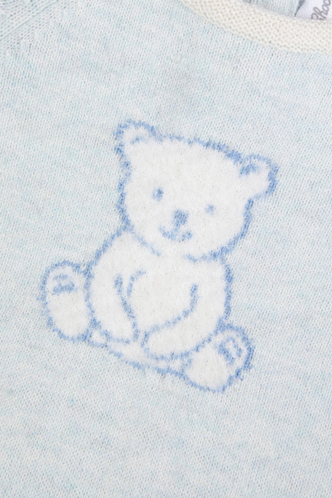 Combinaison longue - Bleu ciel coton broderie - Image principale