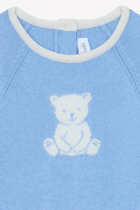 Combinaison longue - Bleu grisé coton broderie - Image principale