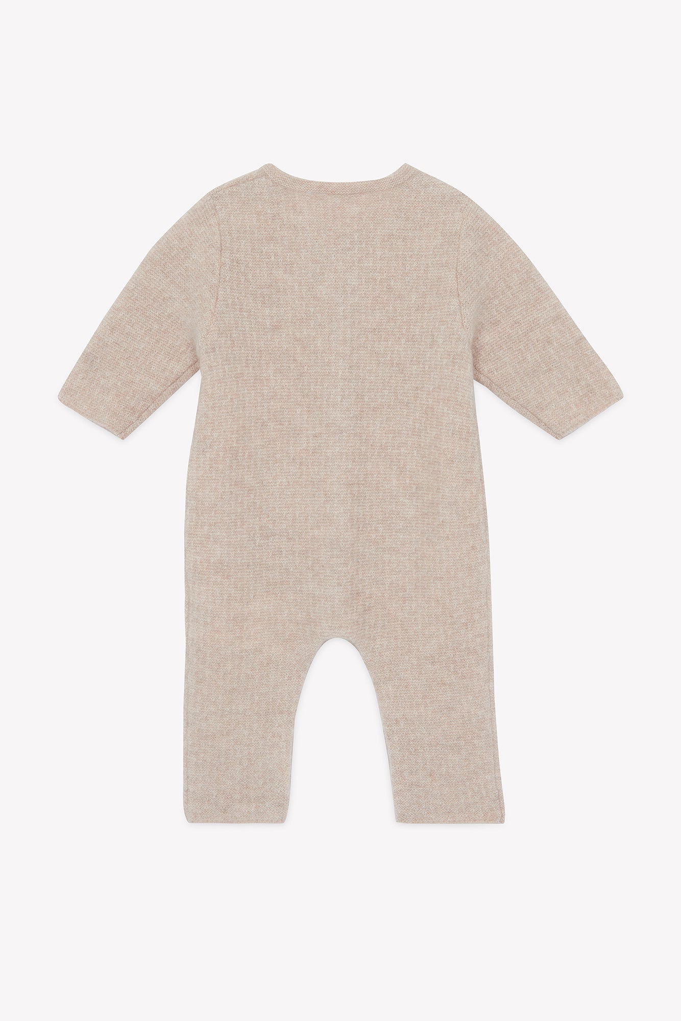 Combinaison longue - Beige chiné cachemire col rond