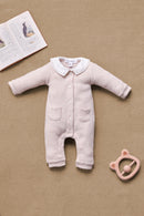 Combinaison longue - Beige chiné coton col Claudine