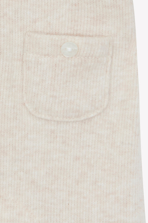 Combinaison longue - Beige chiné coton col Claudine - Image principale