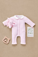 Lange combinatie - Roze katoen peter Pan kraag