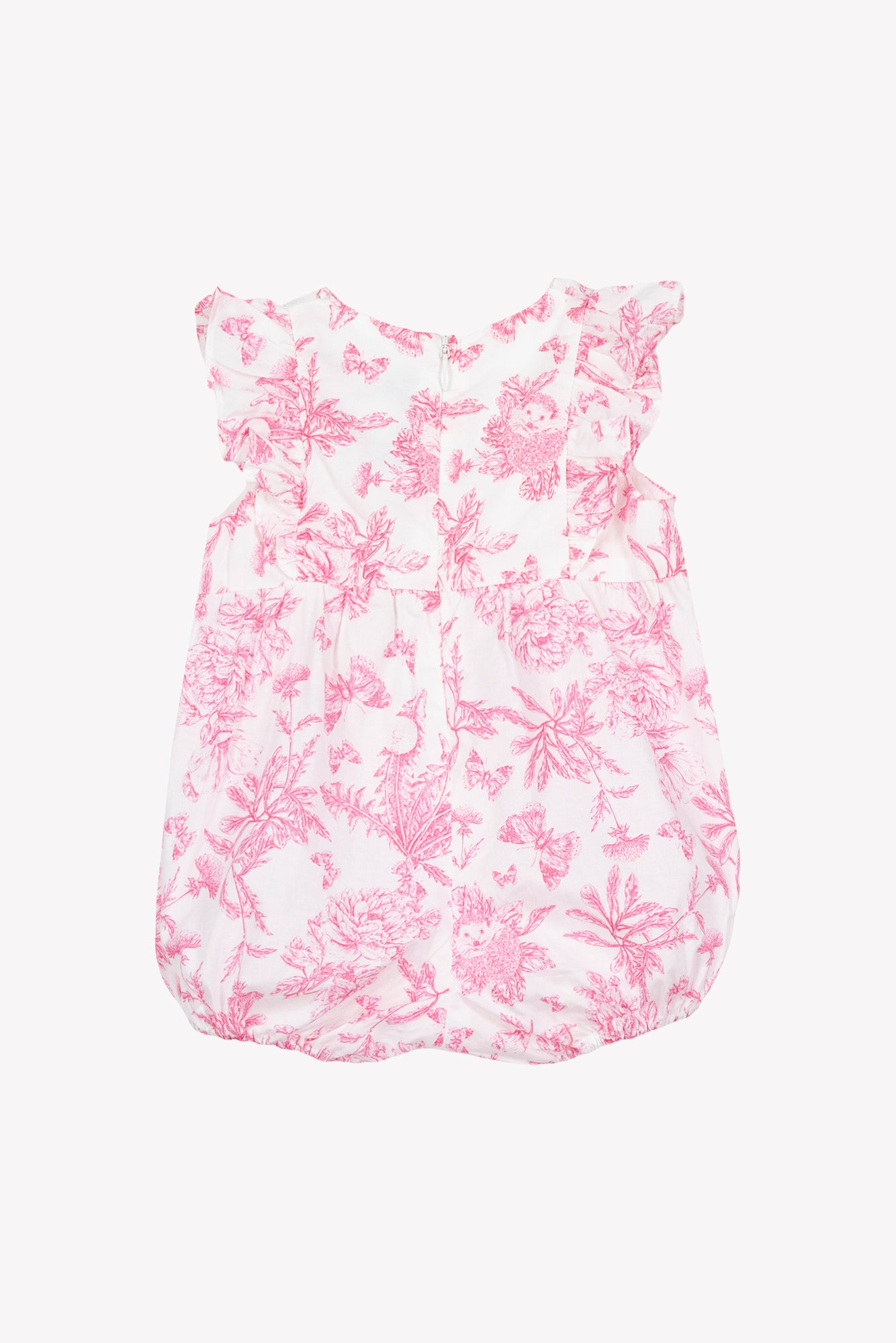Combinaison courte - Rose coton imprimé inspiration toile de jouy