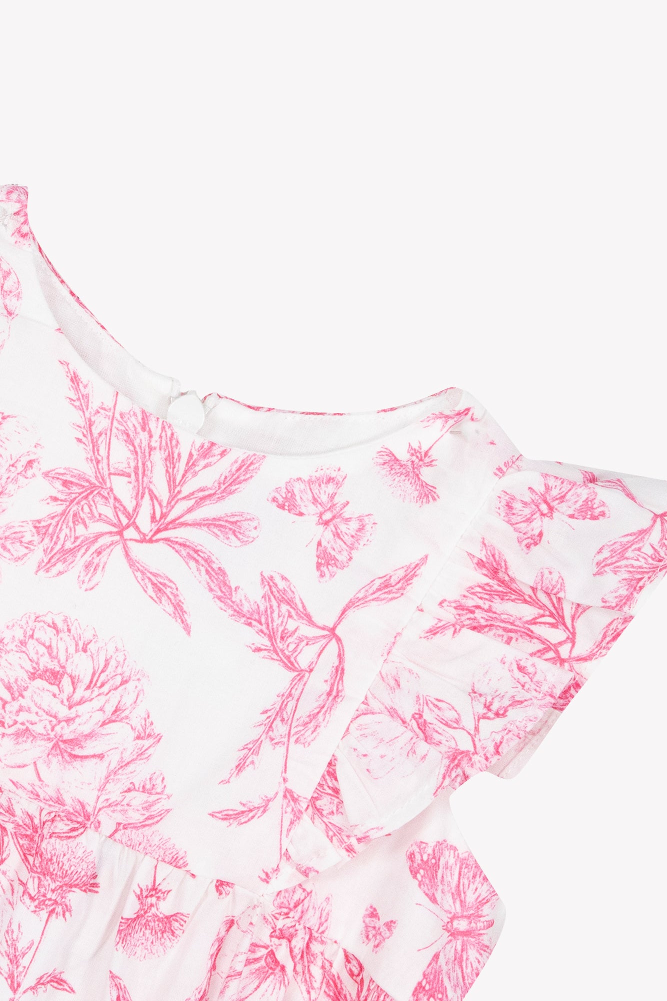 Combinaison courte - Rose coton imprimé inspiration toile de jouy