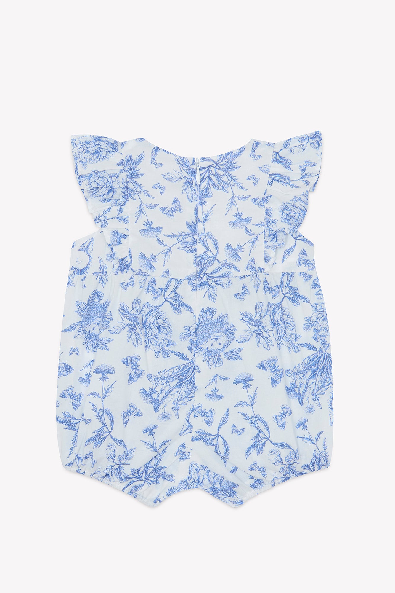 Completo corta - Blu cotone stampato ispirazione toile de jouy