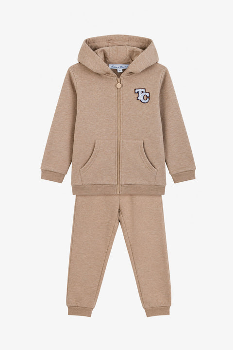 Conjunto Jogging - Algodón moka con capucha - Image principale