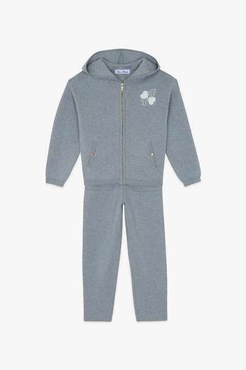 Ensemble de jogging - Gris moyen coton laine capuche - Image principale