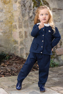 Ensemble Jogging -  Marine festonné