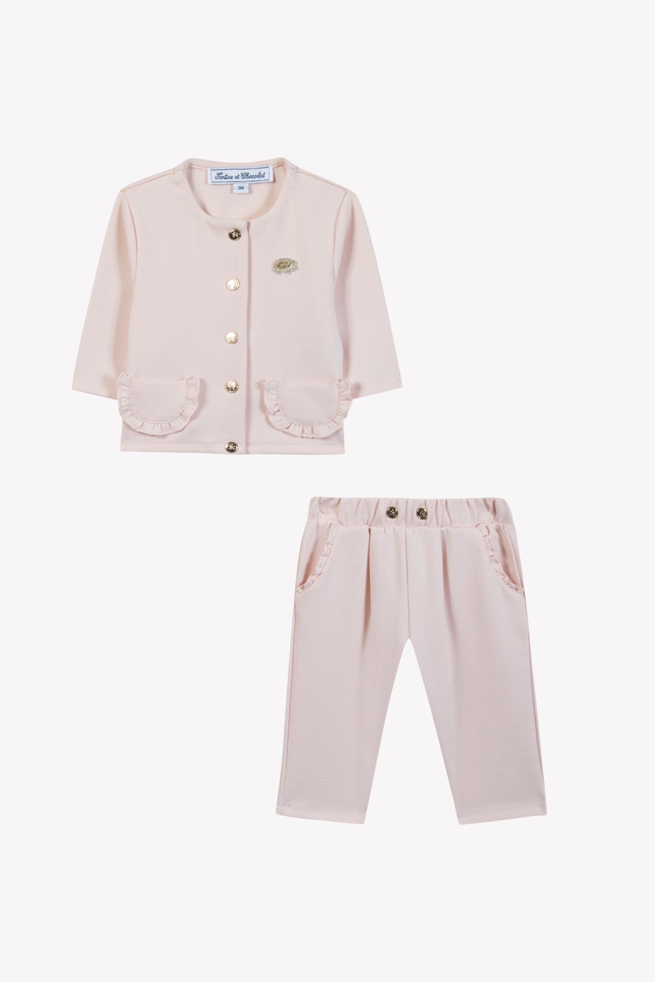 Ensemble Jogging - Rose pâle festonné