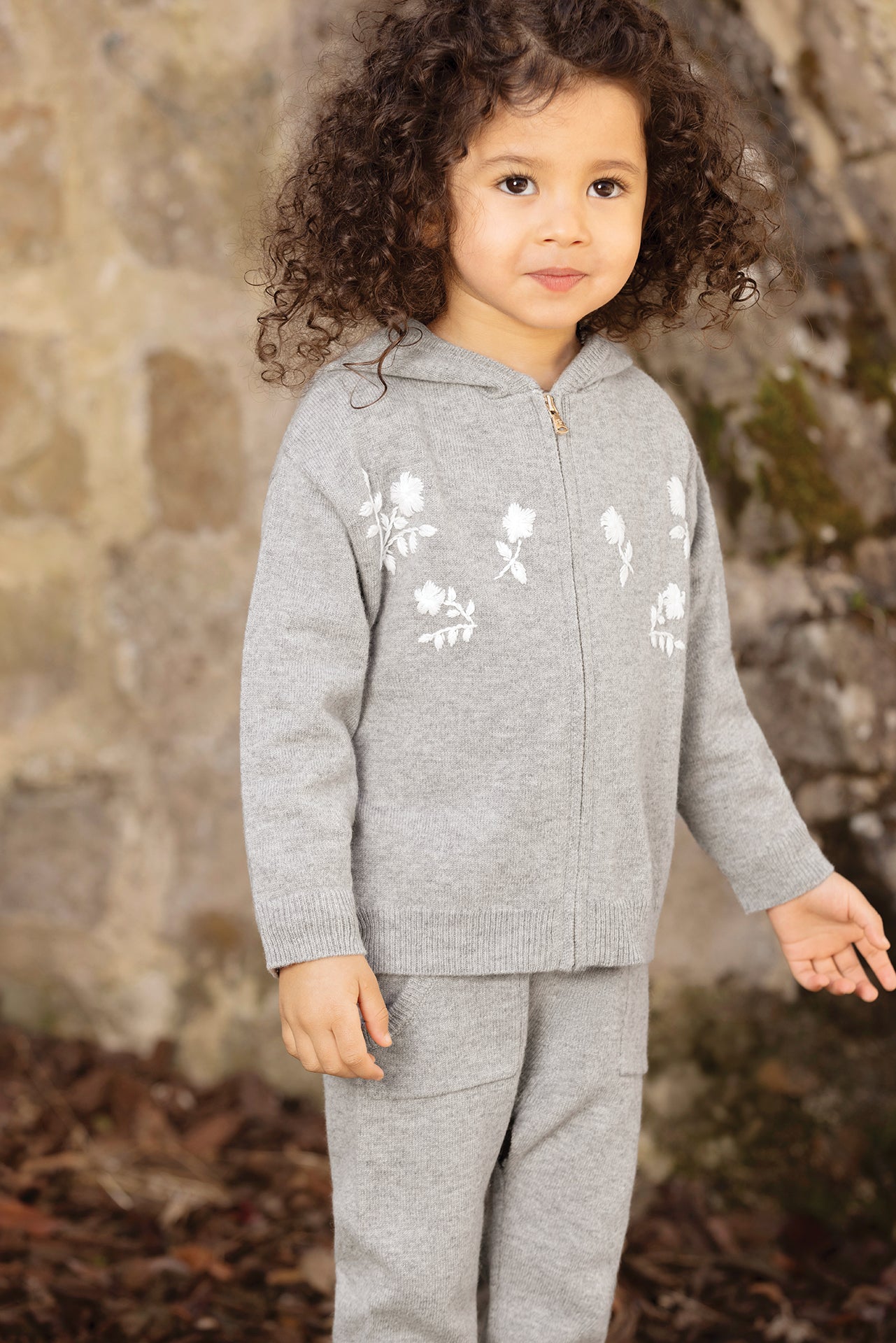 Outfit Jogging suit  - Grey heather Wool Cashmere Embrodery