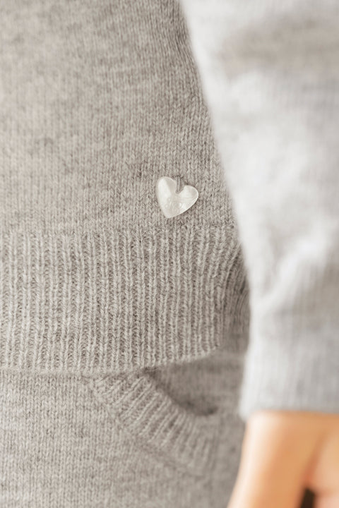 Outfit Jogging suit  - Grey heather Wool Cashmere Embrodery - Image principale