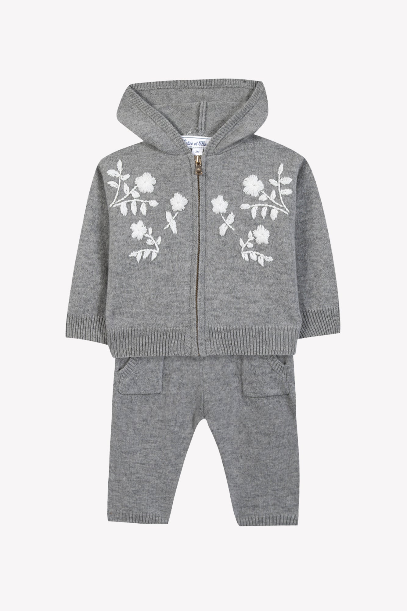 Outfit Jogging suit  - Grey heather Wool Cashmere Embrodery