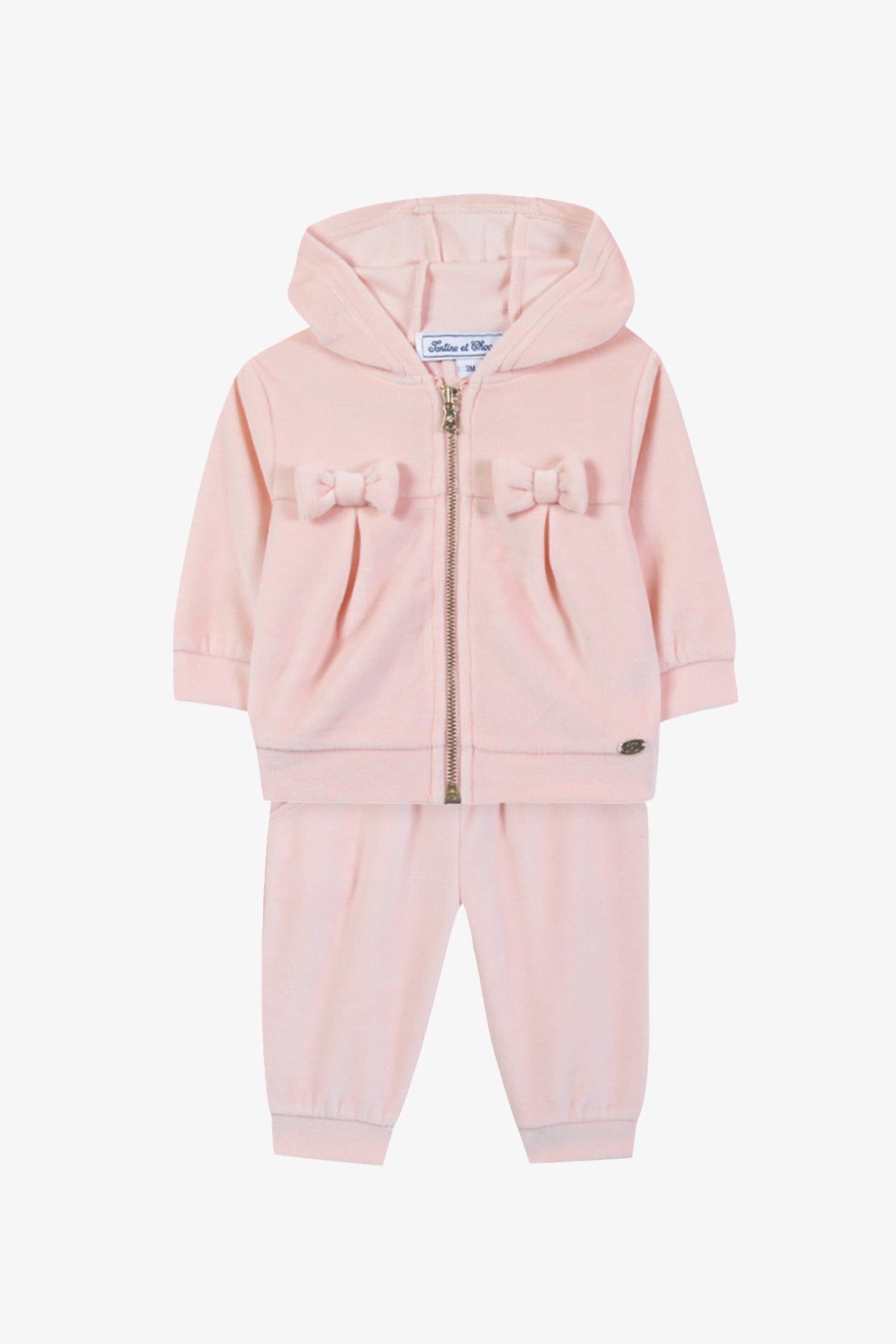 Ensemble Jogging - Rosée velours nœuds