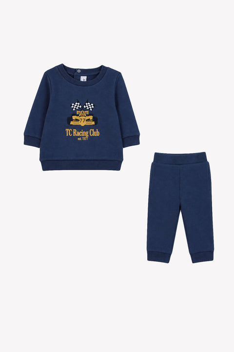 Conjunto Jogging - Algodón índigo Estampado club de carreras - Image principale