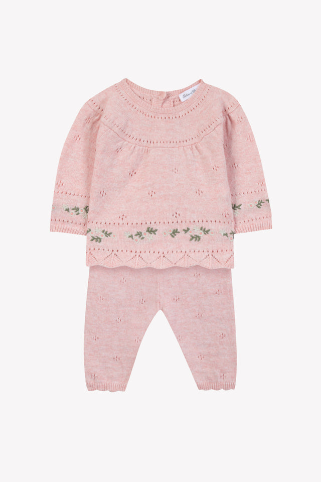 Ensemble long - Rosée coton col rond broderie - Image principale