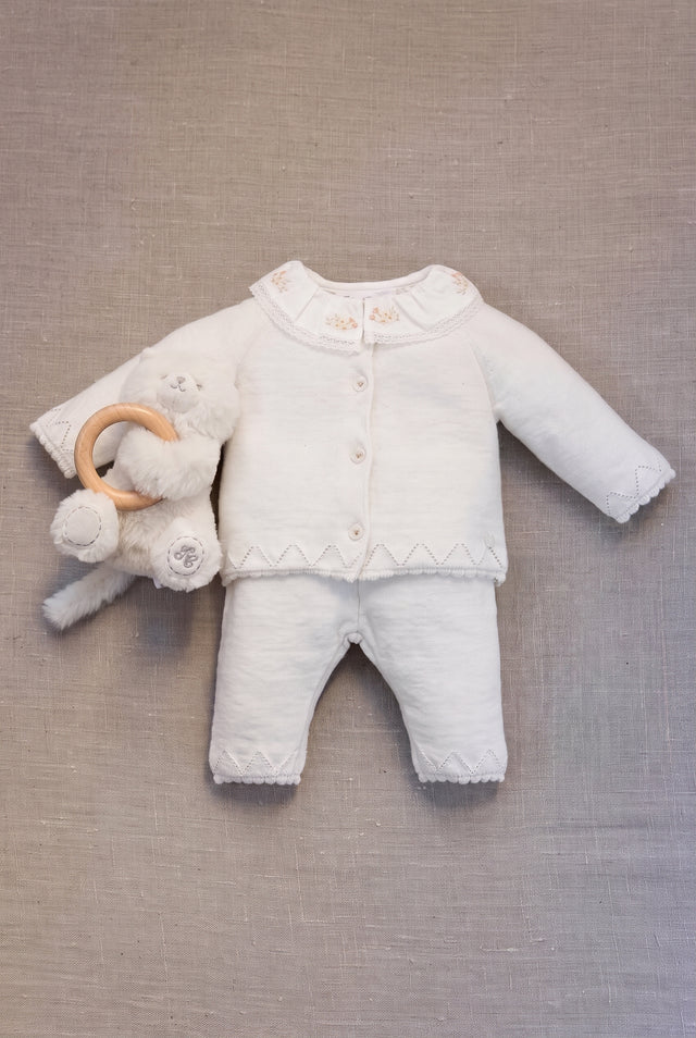 Outfit Long - Ecru cotton Ruffled collar - Image principale