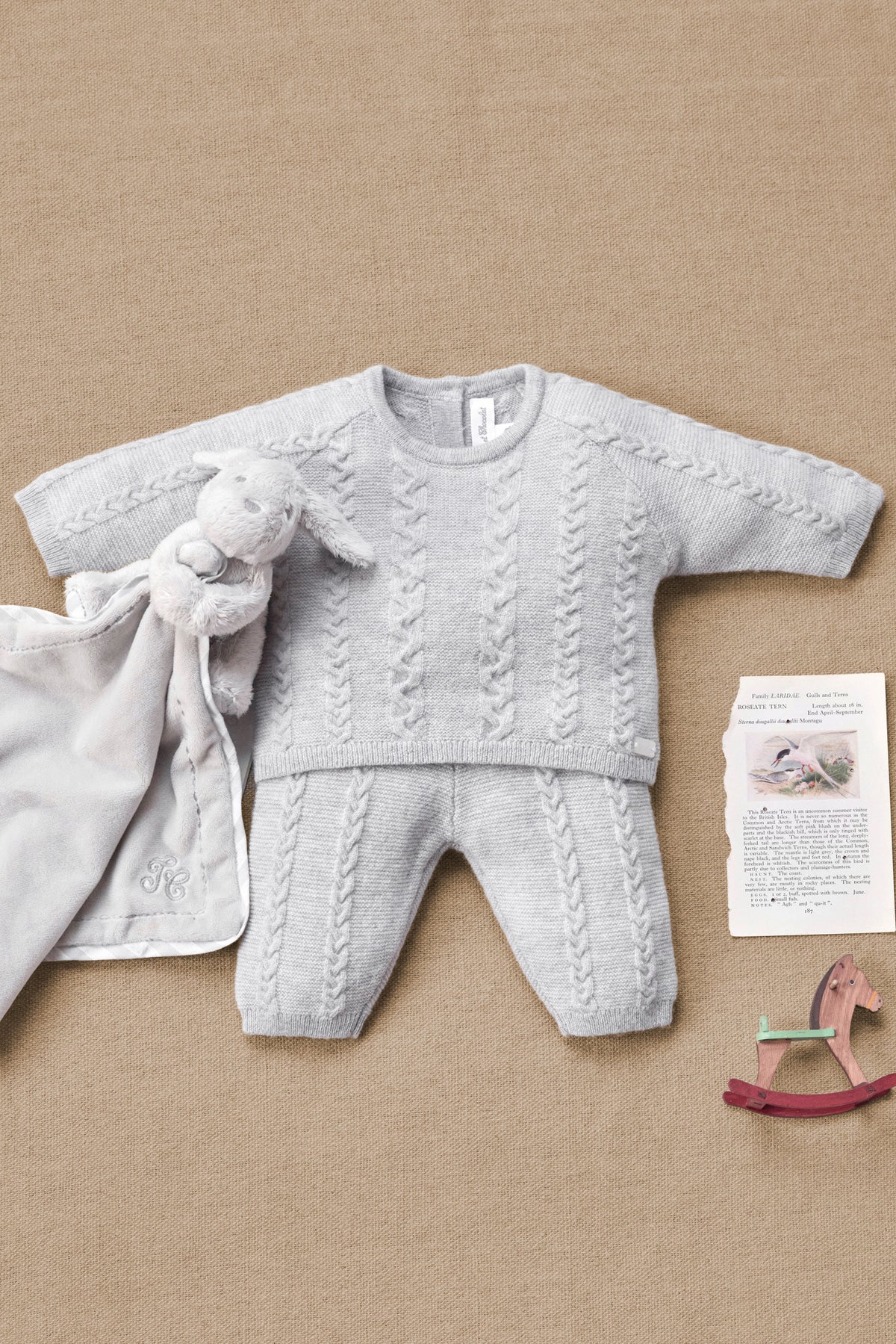 Ensemble long - Gris chiné laine torsadée