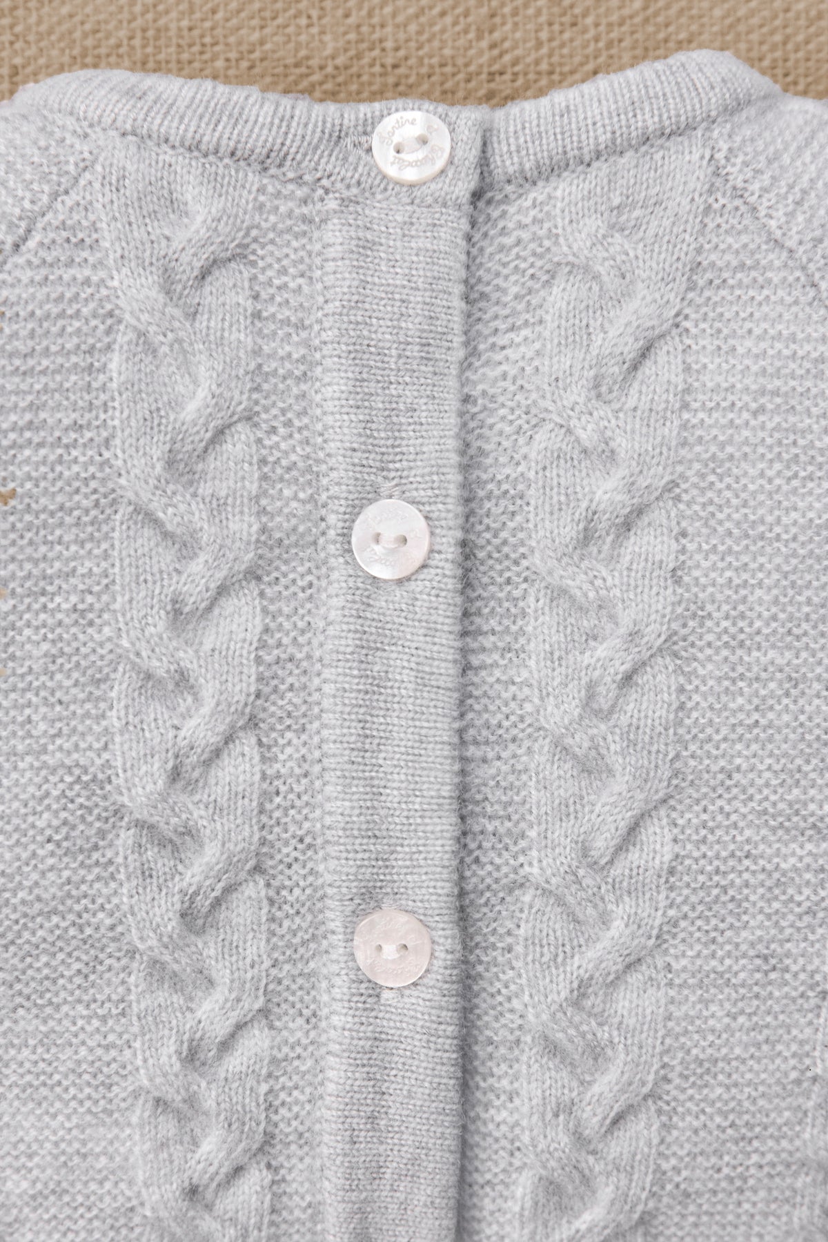 Ensemble long - Gris chiné laine torsadée