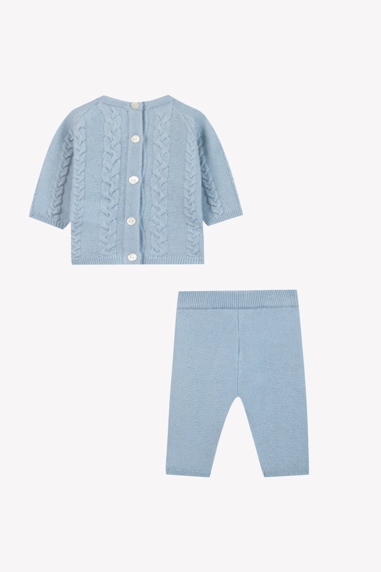 Outfit Lang - Blau ausgegraut Wolle verdreht