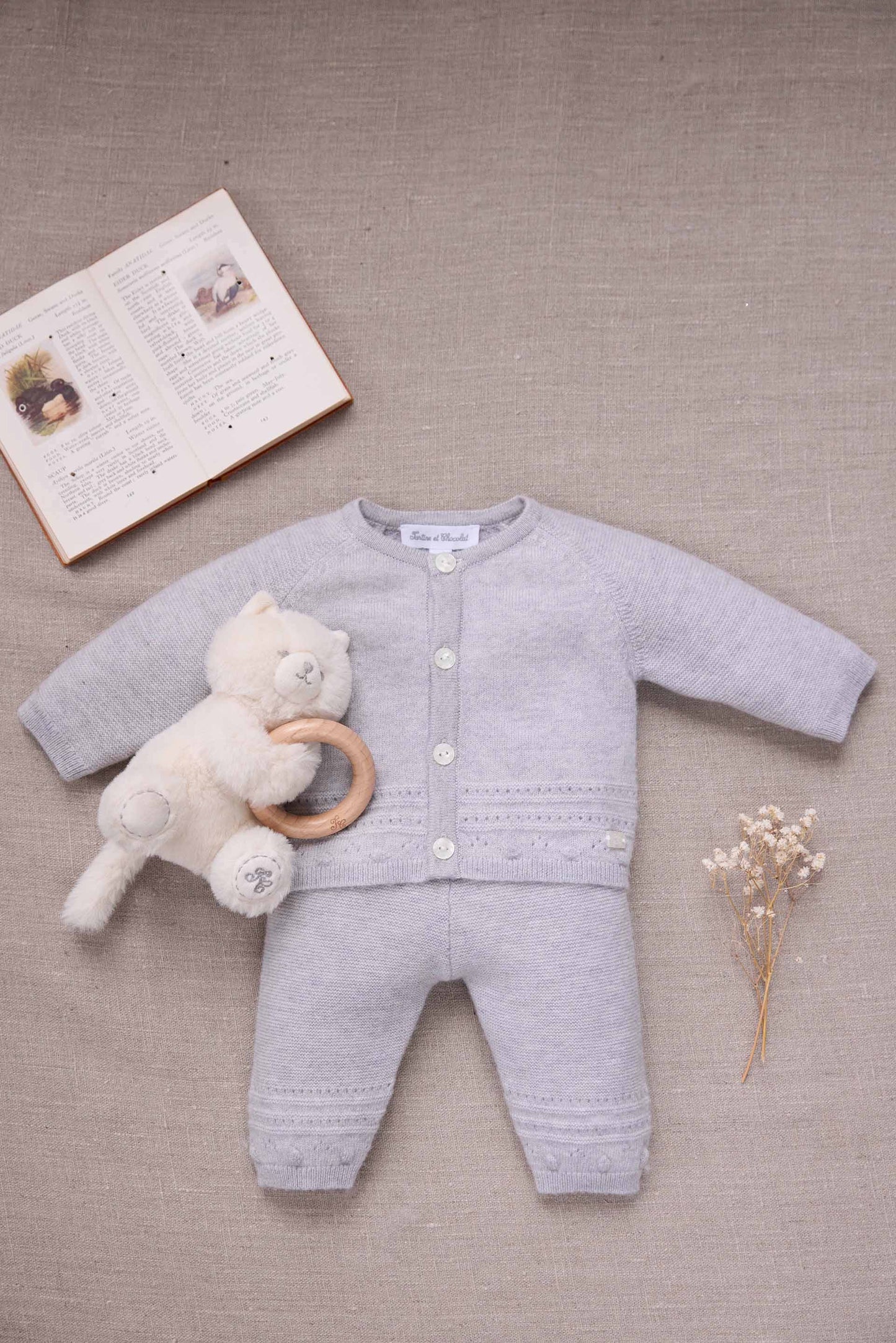 Ensemble long - Gris chiné laine